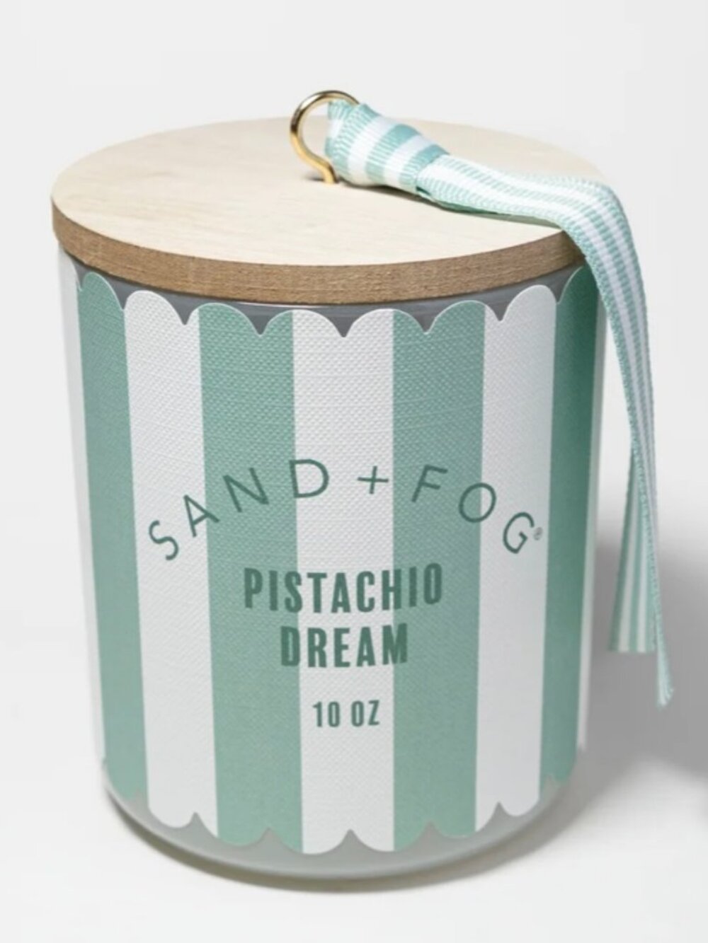 NWT - Sand + Fog 10 oz Dream Stripe Candle - 1-Wick - Pistachio Dream